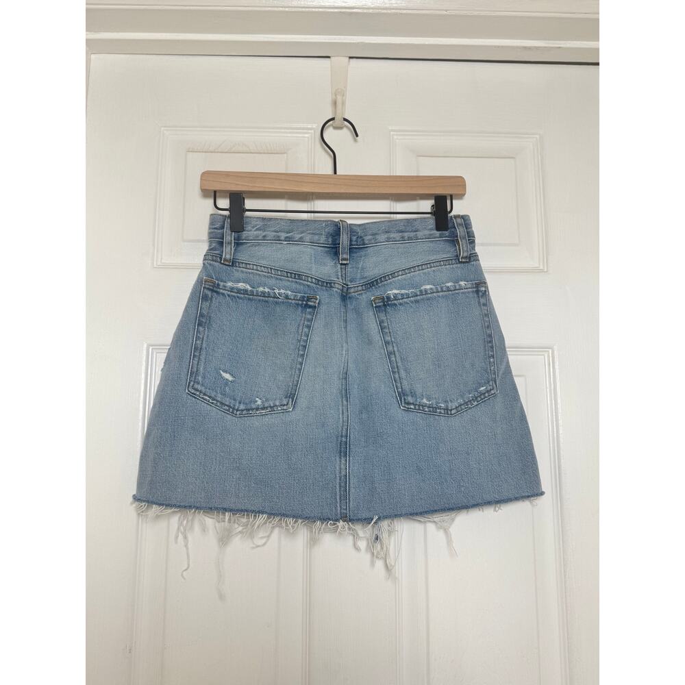 Frame Le High 'N' Tight Distressed Denim Mini Skirt Legacy Baines Size 26 - Picture 4 of 9